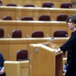 La vicepresidenta del Gobierno, Soraya Sáenz de Santamaría, durante su comparecencia hoy ante la "comisión del 155"