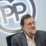 El presidente del Gobierno en funciones y del PP, Mariano Rajoy, durante la reunión del Comité de Dirección del partido, hoy en Madrid.