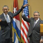 El presidente de Estados Unidos, Barack Obama, y Raúl Castro durante la visita del norteamericano a Cuba en marzo de este año