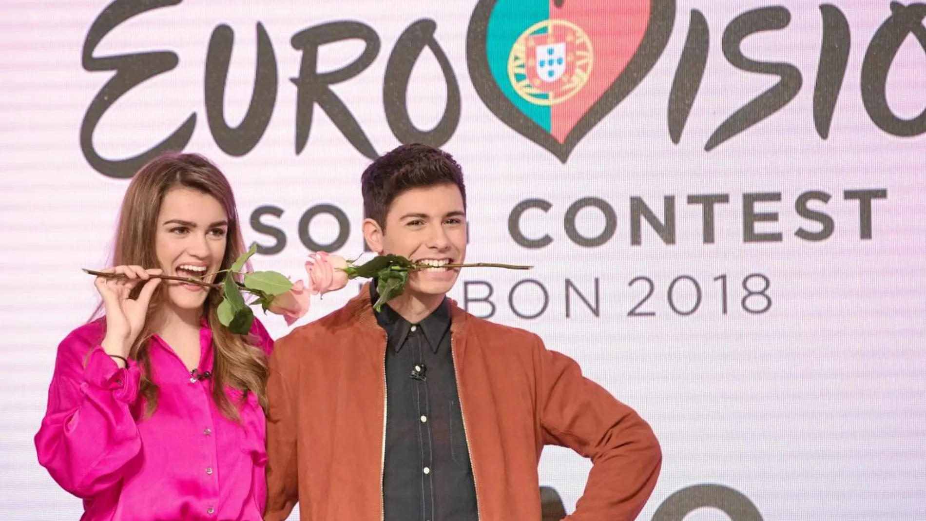 Amaia y Alfred, en el encuentro con los medios tras ser elegidos representantes de España en Eurovisión