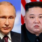 El presidente ruso Vladimir Putin y el líder norcoreano Kim Jong-un