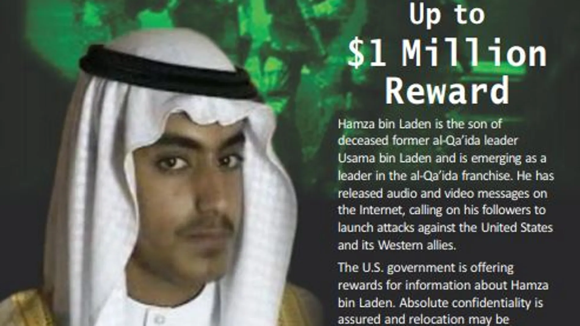Cartel de “Wanted” del hijo de Bin Laden