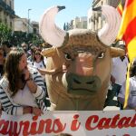 Manifestación en Amposta (Tarragona) a favor de las corridas de toros