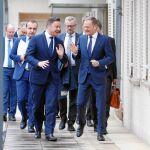 Donald Tusk, presidente de Consejo Europeo, ayer, tras presentar la propuesta de relación comercial de la UE con Reino Unido