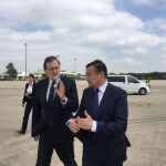 El presidente del Gobierno, Mariano Rajoy, a su llegada a Jerez