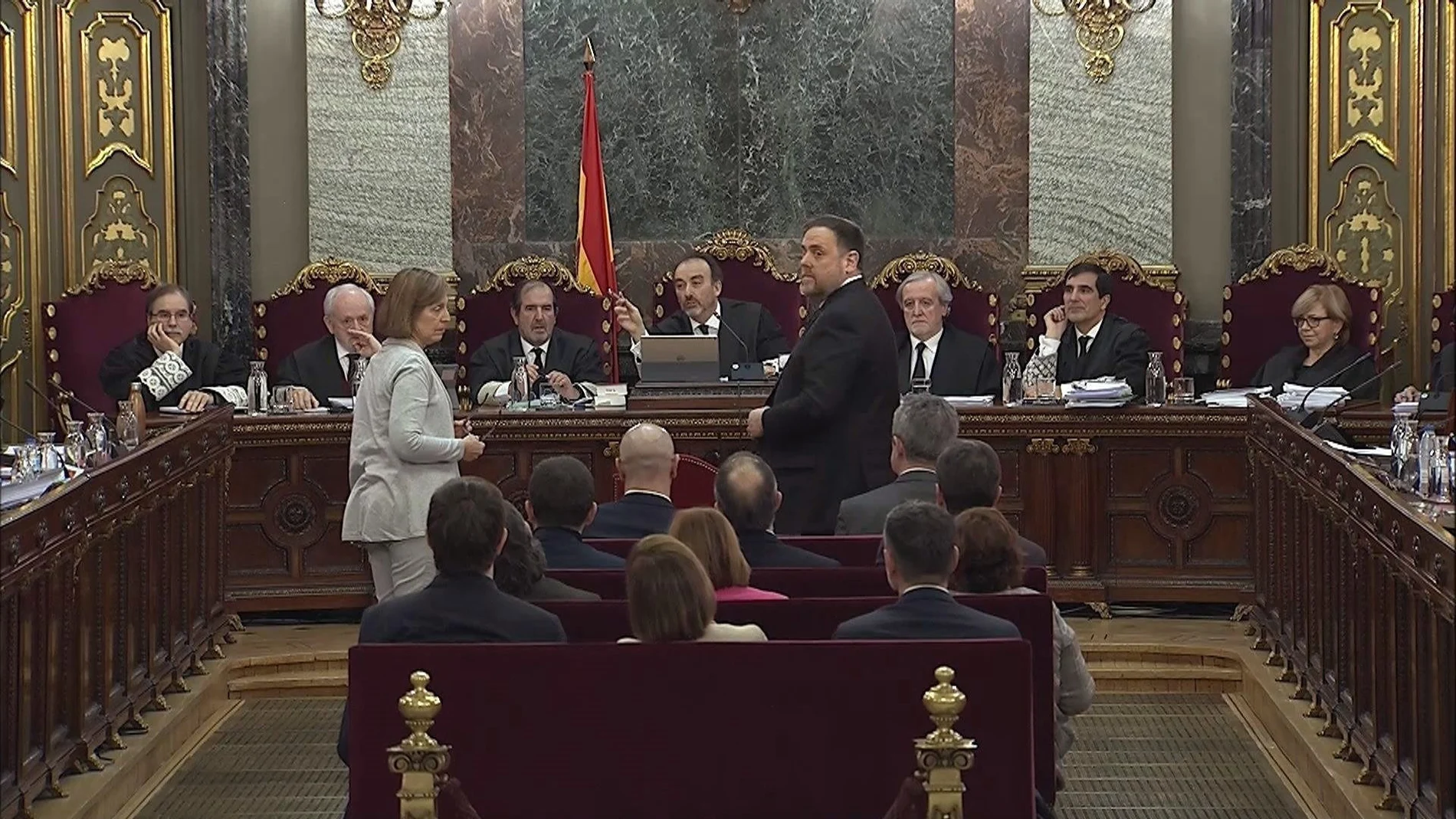 Junqueras, durante la tercera sesión del juicio del "procés"