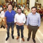 Tudanca, junto a José Antonio Díez y Tino Rodríguez, ayer en León