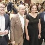 El presidente del Partido Popular de Castilla y León, Alfonso Fernández Mañueco, junto al el presidente provincial, Javier Iglesias; la consejera Josefa García Cirac; y José Antonio Bermúdez de Castro