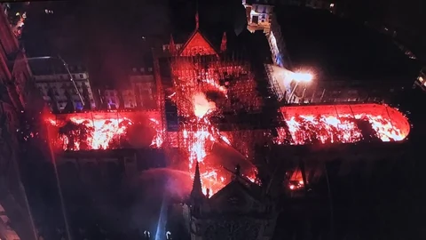 Imagen tomada por un dron de la policía francesa distribuida en Twitter por Alexandre Fremont (@alex_fremont)