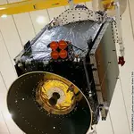 El satélite hispano-estadounidense Xtar-Eur antes de su lanzamiento en 2006