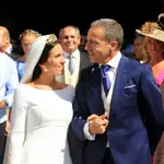 Cristobal Soria y su mujer Ana tras la ceremonia religiosa