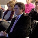 Carles Puigdemont en la presentación de un libro sobre Cataluña en la Guerra Civil