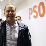 El exsecretario de Organización y líder del PSOE riojano, César Luena, a su salida del Comité Federal del PSOE