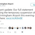Suspendidos los vuelos en el aeropuerto de Birmingham, en Reino Unido, por un fallo en el control del tráfico