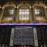 Paneles informativos de la Bolsa de Madrid