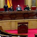 Imagen de la Mesa del Parlament esta mañana. Twitter