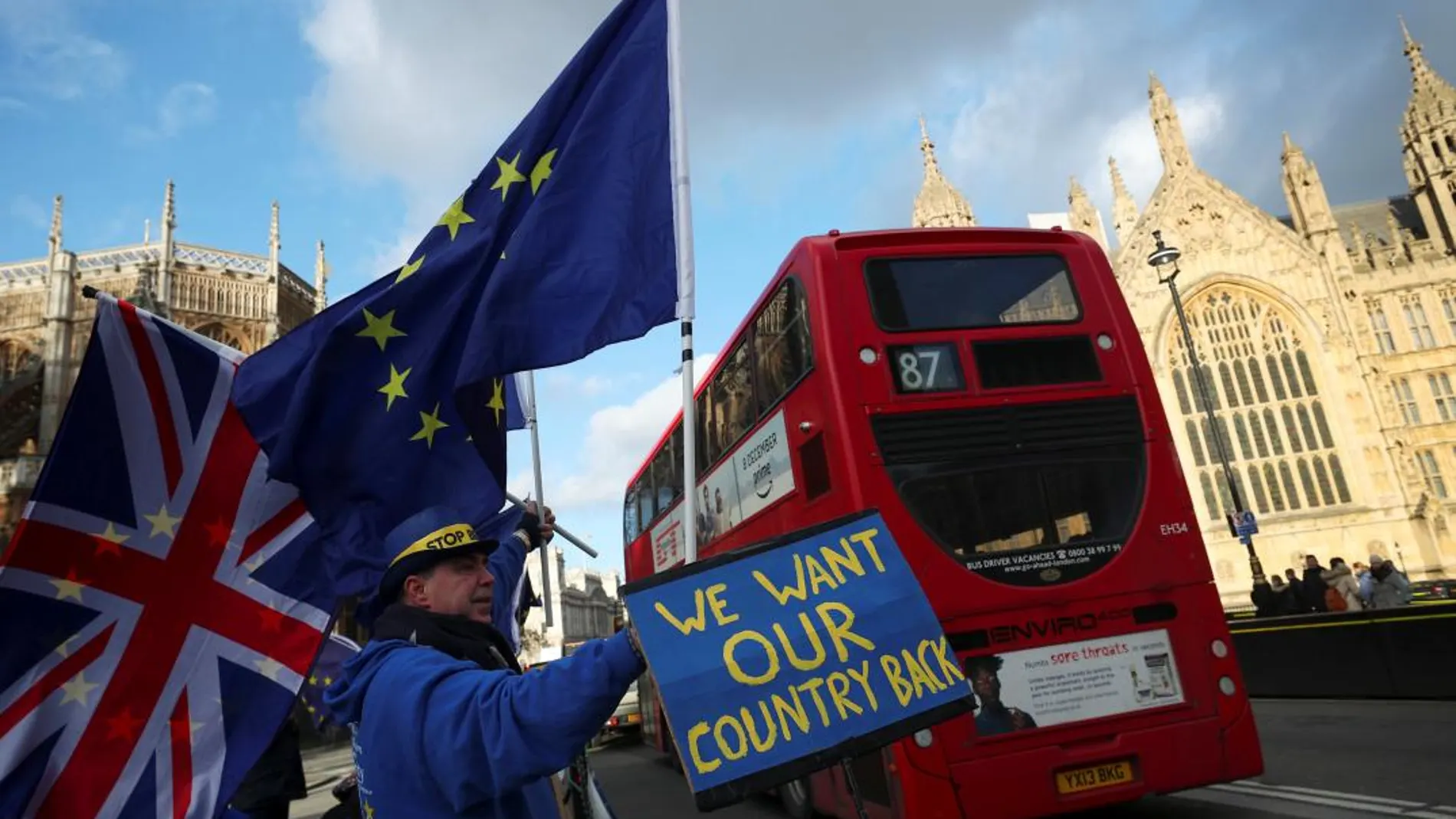 Manifestación contra el "brexit"a las puertas del Parlamento