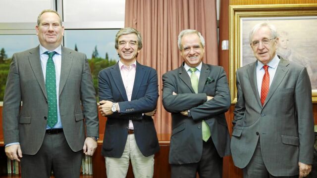 De izquierda a derecha, Damián Tokmaier, Gerardo Cabañas, Pedro Malla y Agustín García