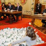 Óscar Puente, Ana Redondo, Antonio Gato celebran el sorteo