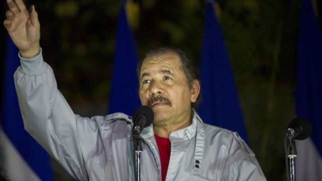 Daniel Ortega, durante la noche electoral