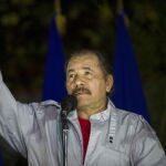 Daniel Ortega, durante la noche electoral