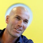 Zinedine Zidane en un acto en la ciudad suiza de Lausanne con la asociación Passion Foot