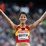 La campeona olímpica de salto de altura en Río 2016, Ruth Beitia, el pasado mes de agosto