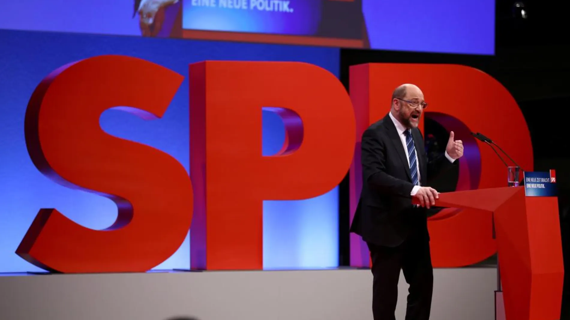 El líder socialdemócrata, Martin Schulz, durante el Congreso Extraordinario