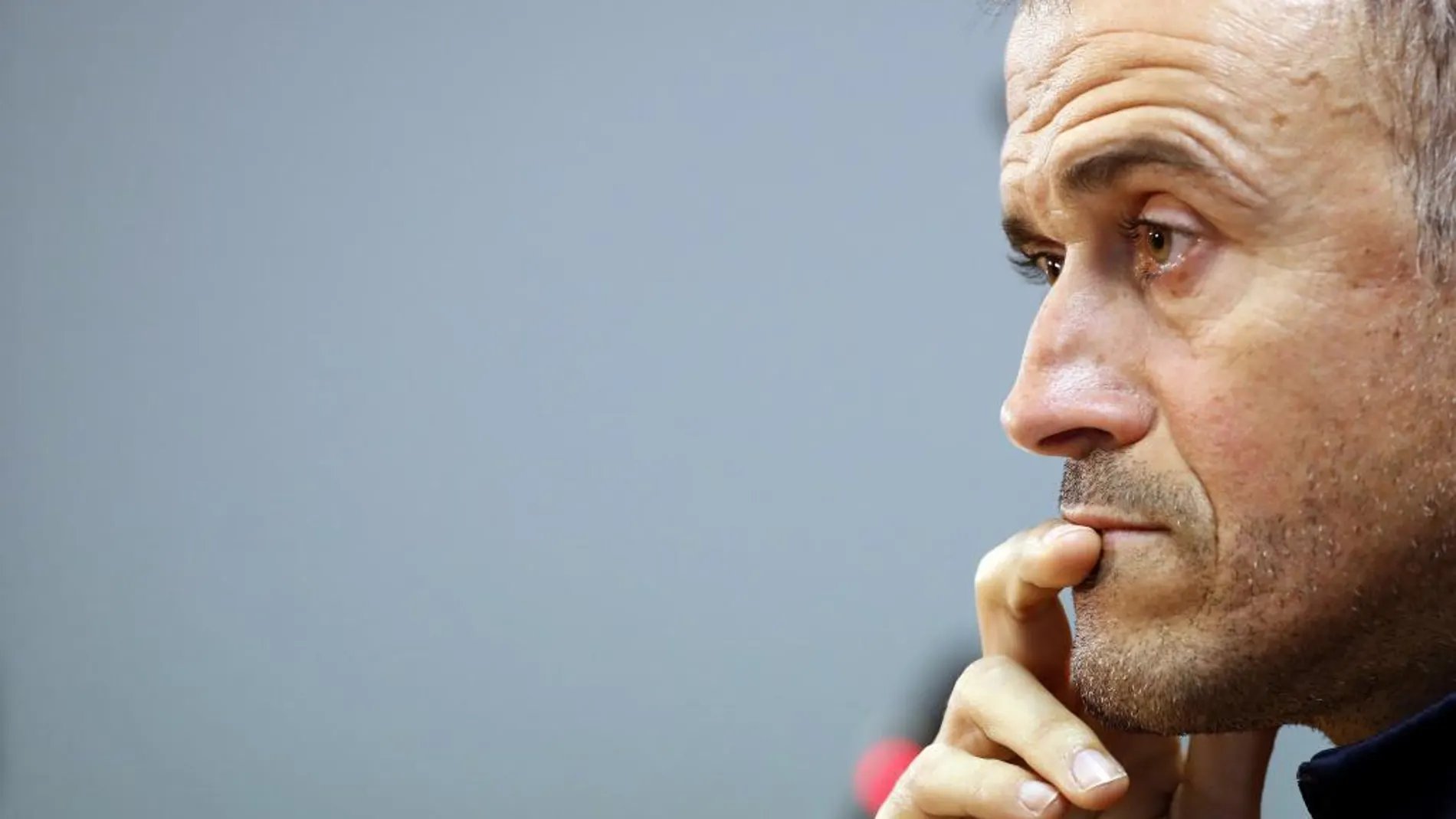 El entrenado del FC Barcelona, Luis Enrique, durante una rueda de prensa el pasado día 17