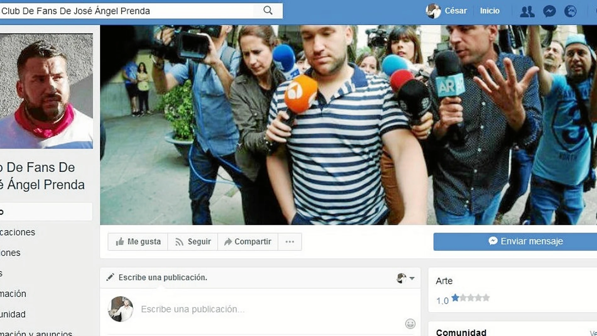 Un club de fans para «El Prenda» en Facebook