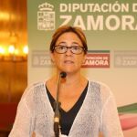 La presidenta Mayte Martín explica los acuerdos de la Diputación de Zamora