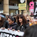 Asia Argento y Rose McGowan durante la manifestación “Ni una menos”el pasado 8 de marzo en Roma