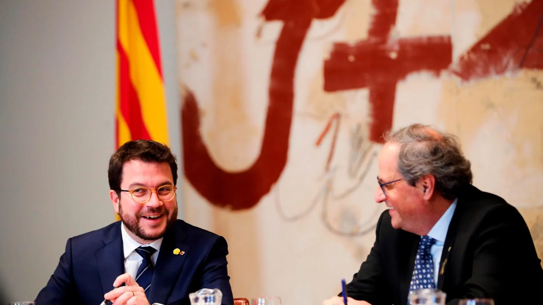 El presidente de la Generalitat, Quim Torra y su vicepresidente, Pere Aragonés / Foto: Efe