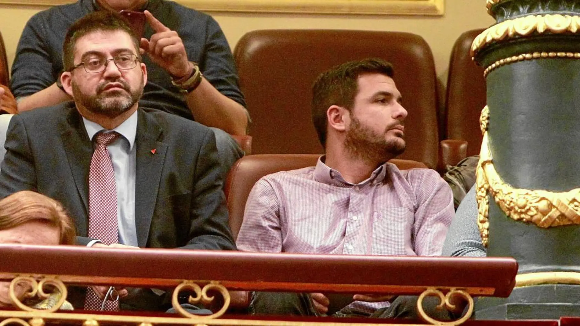 Carlos Sánchez Mato y Eduardo Garzón, ya ex asesor municipal de Economía y Hacienda, el pasado día 12 en el Congreso de los Diputados