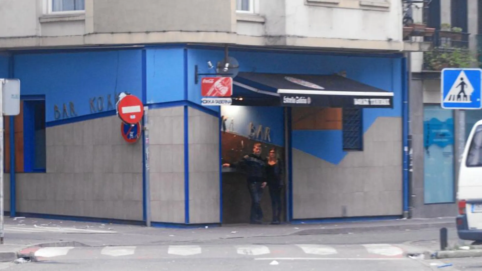 Imagen del bar Koxka, en el que fueron agredidos los dos agentes de la Guardia Civil