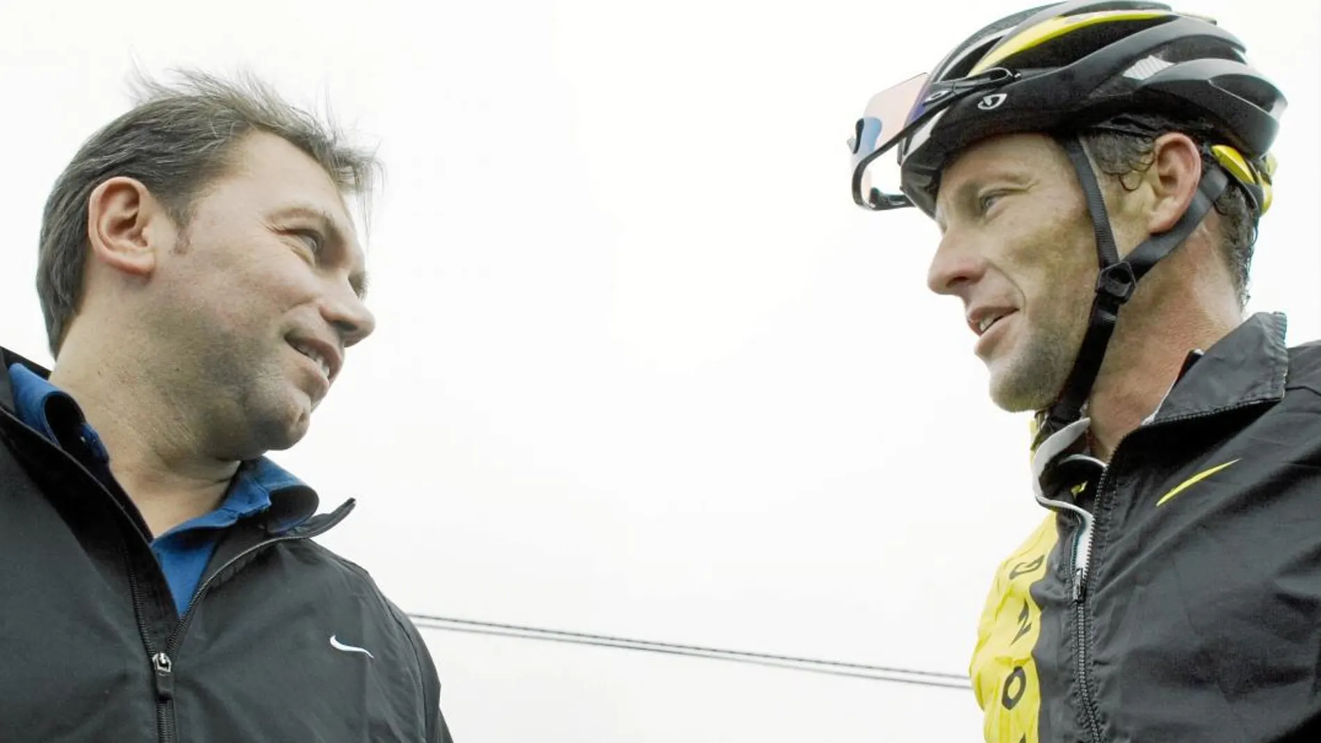 Bruyneel y Armstrong, durante su etapa en activo