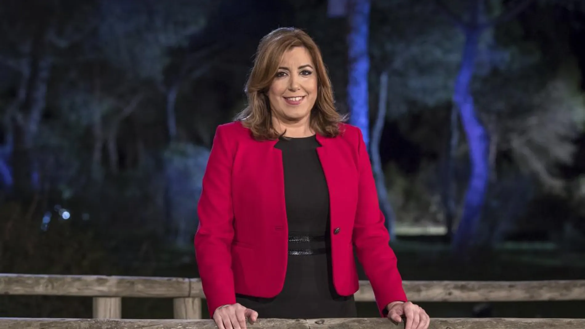 Susana Díaz, durante la grabación del tradicional mensaje de fin de año a los andaluces.