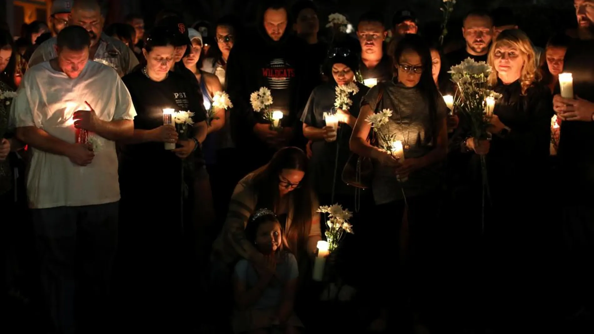 Vigilia en recuerdo a las víctimas anoche en Las Vegas, Nevada