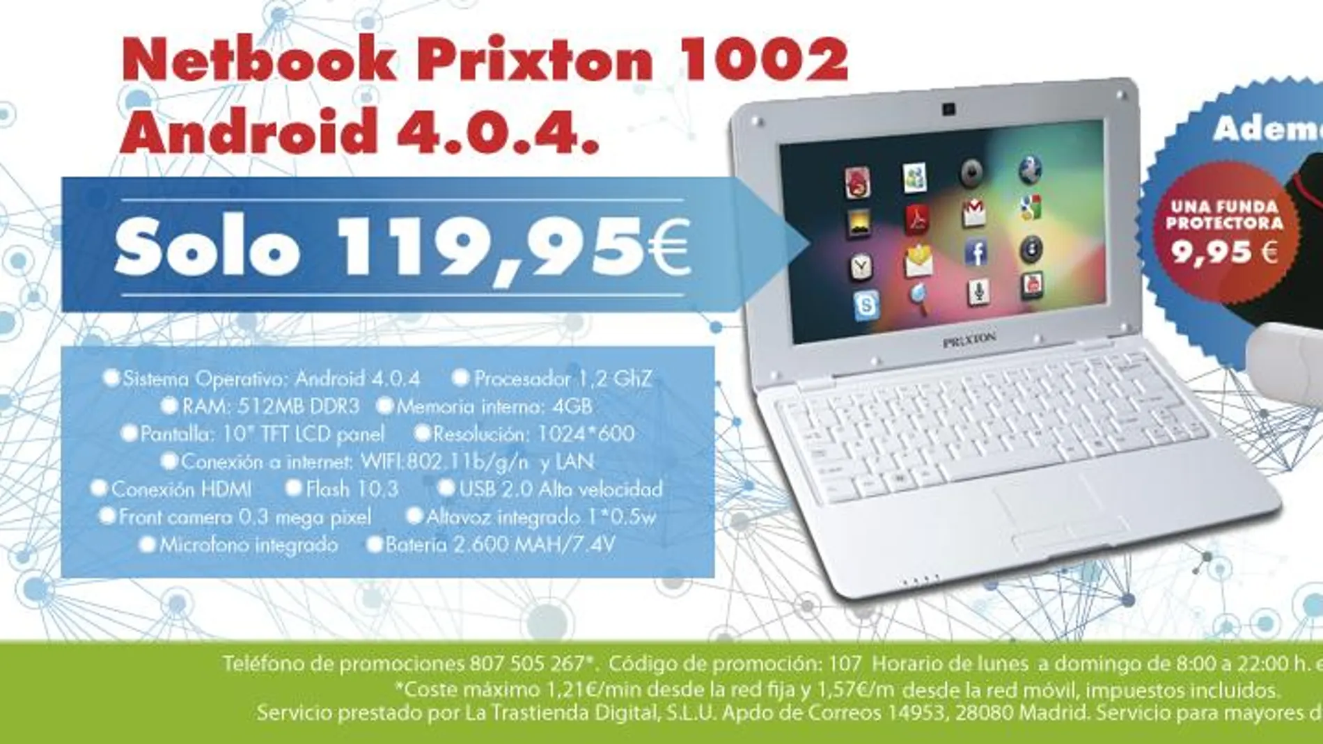Netbook Prixton 1002 - 119,95 €