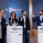 Momento del sorteo de los turnos de intervención del debate de Atresmedia. (Foto: Jesús G. Feria)