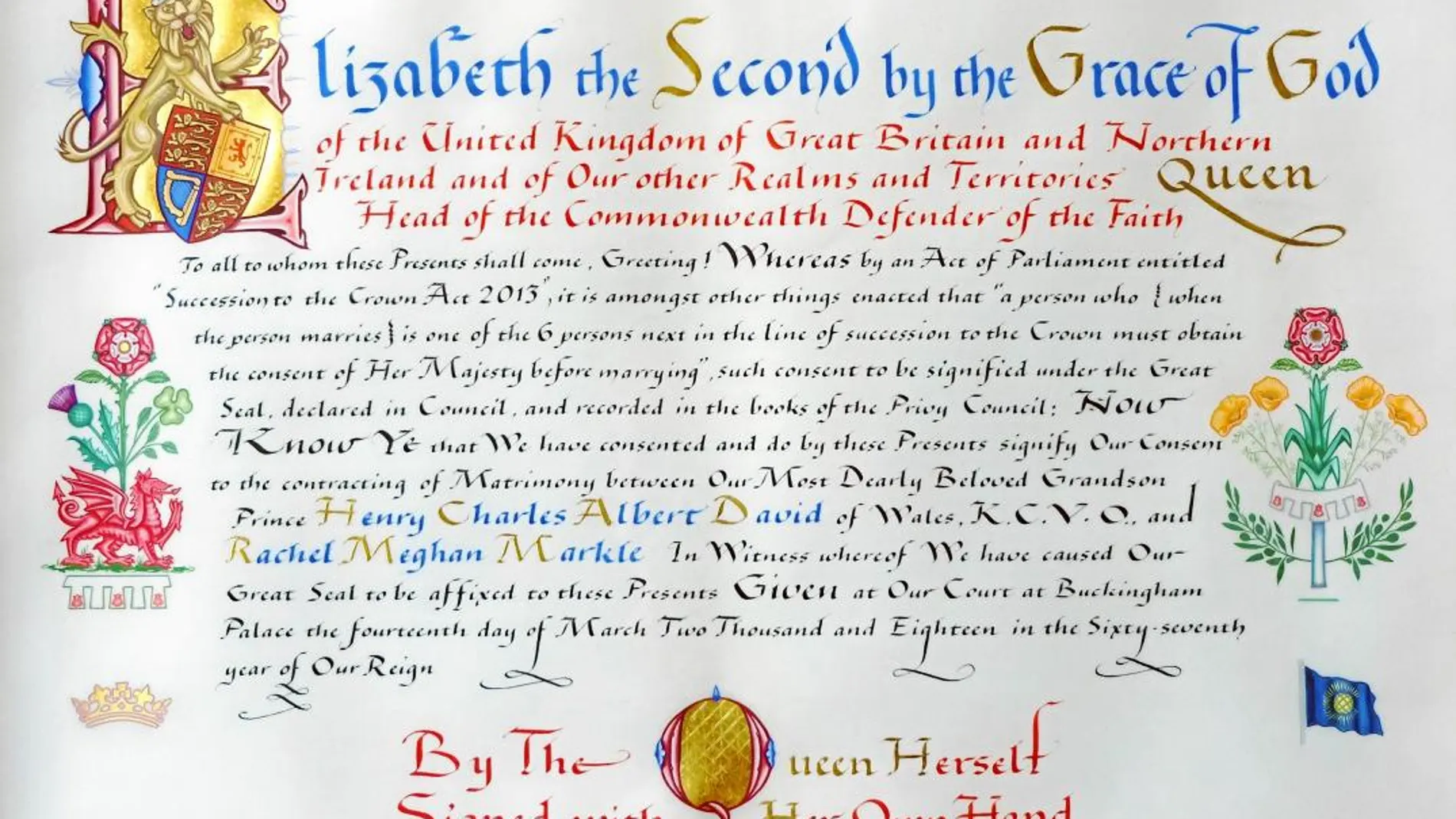 Isabel II firma el consentimiento de la boda real
