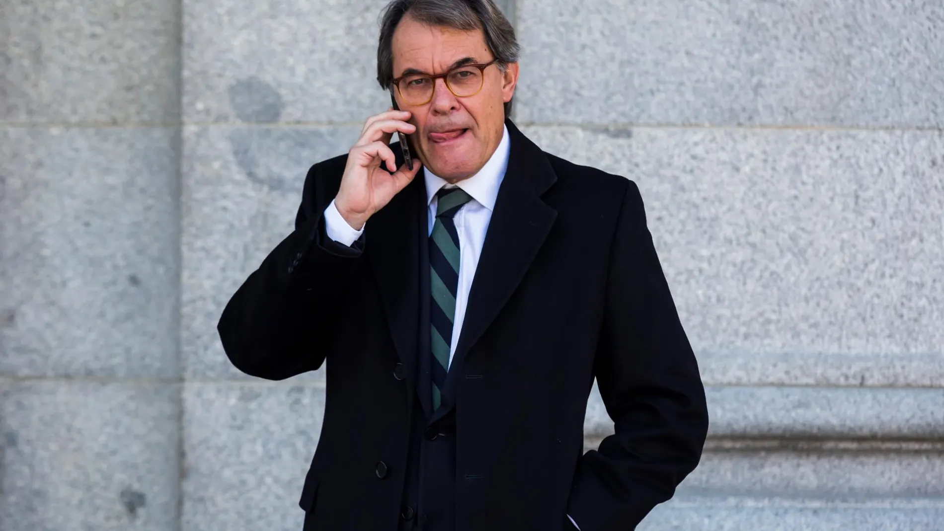 Artus Mas, ayer en el Tribunal Supremo por el juicio del "procés"