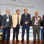 El alcalde de León, Antonio Silván y el director general de Agricultura de la Junta, Eduardo Cabanillas, inauguran las XI Jornadas Españolas de Presas junto al presidente de la Confederación Hidrográfica del Duero, Juan Ignacio de Diego, entre otros