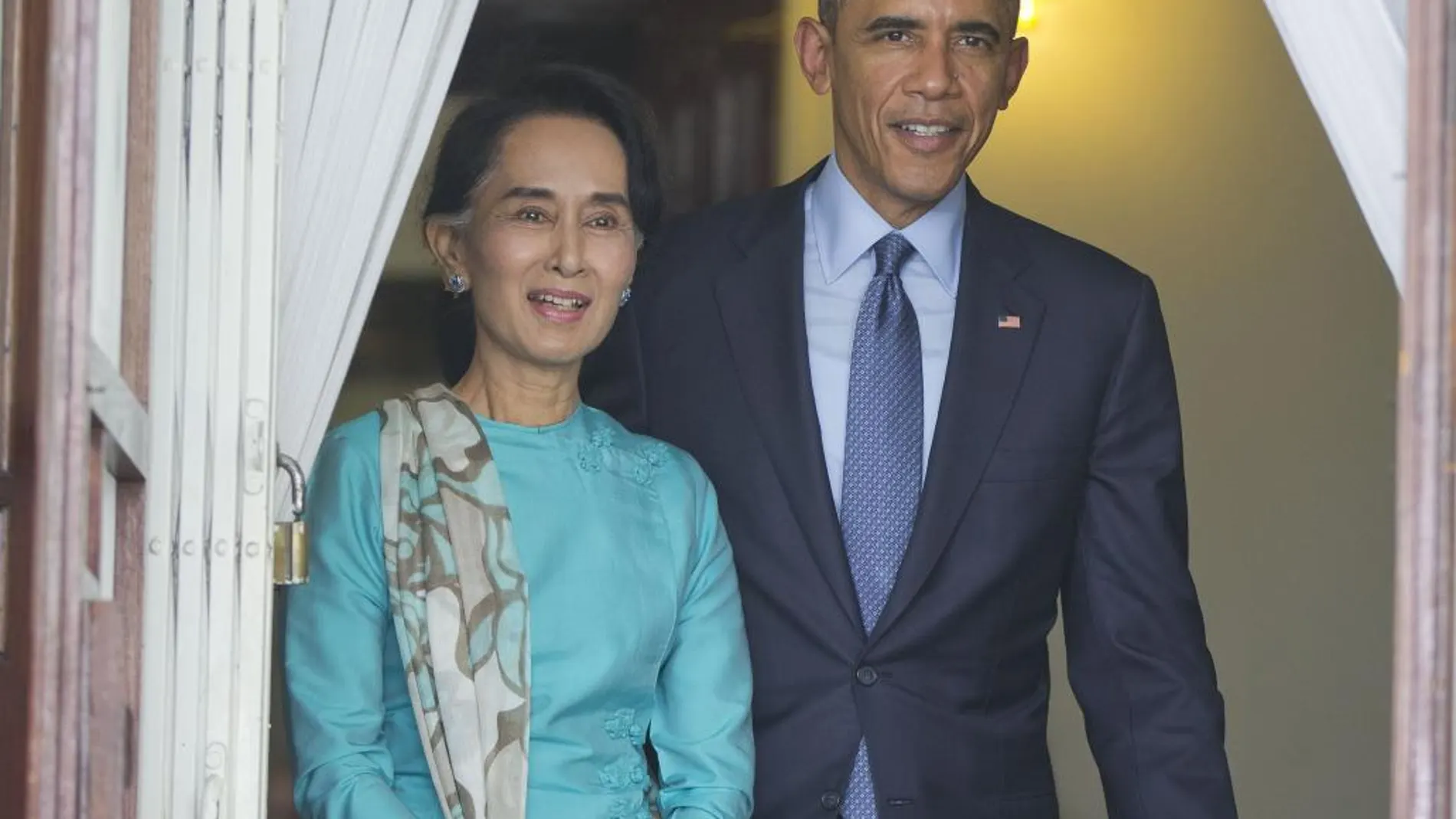 Barack Obama visitó a Aung San Suu Kyi en Birmania en 2014