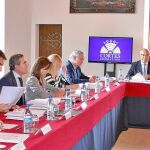 Reciente reunión de la Junta de portavoces de las Cortes presidida por Silvia Clemente