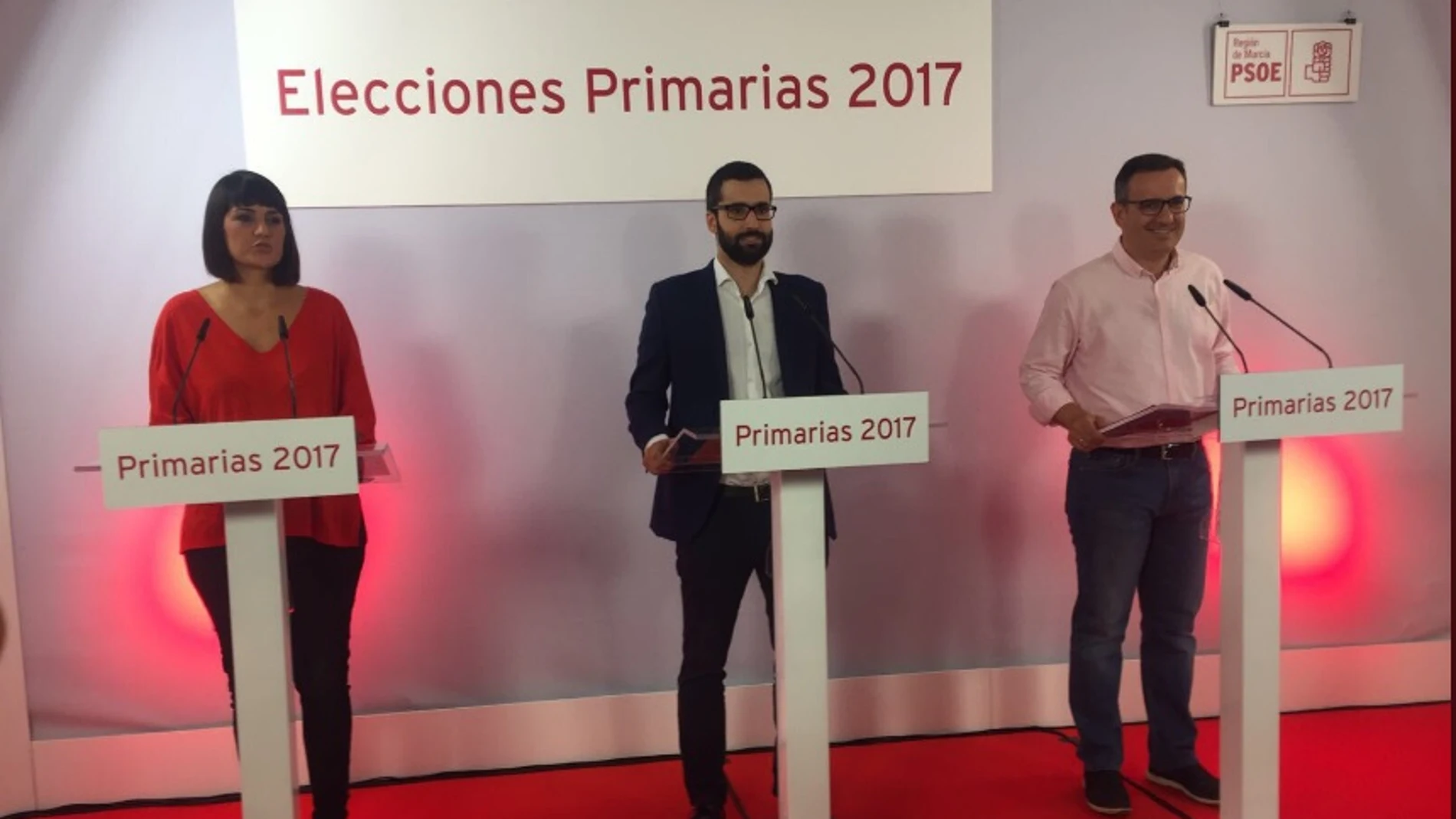 Los tres candidatos a las primarias para Secretario General del PSOE-RM