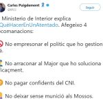 La indignante respuesta de Puigdemont a las recomendaciones sobre qué hacer en un atentado