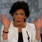 Isabel Celaá en una rueda de prensa del Consejo de Ministros