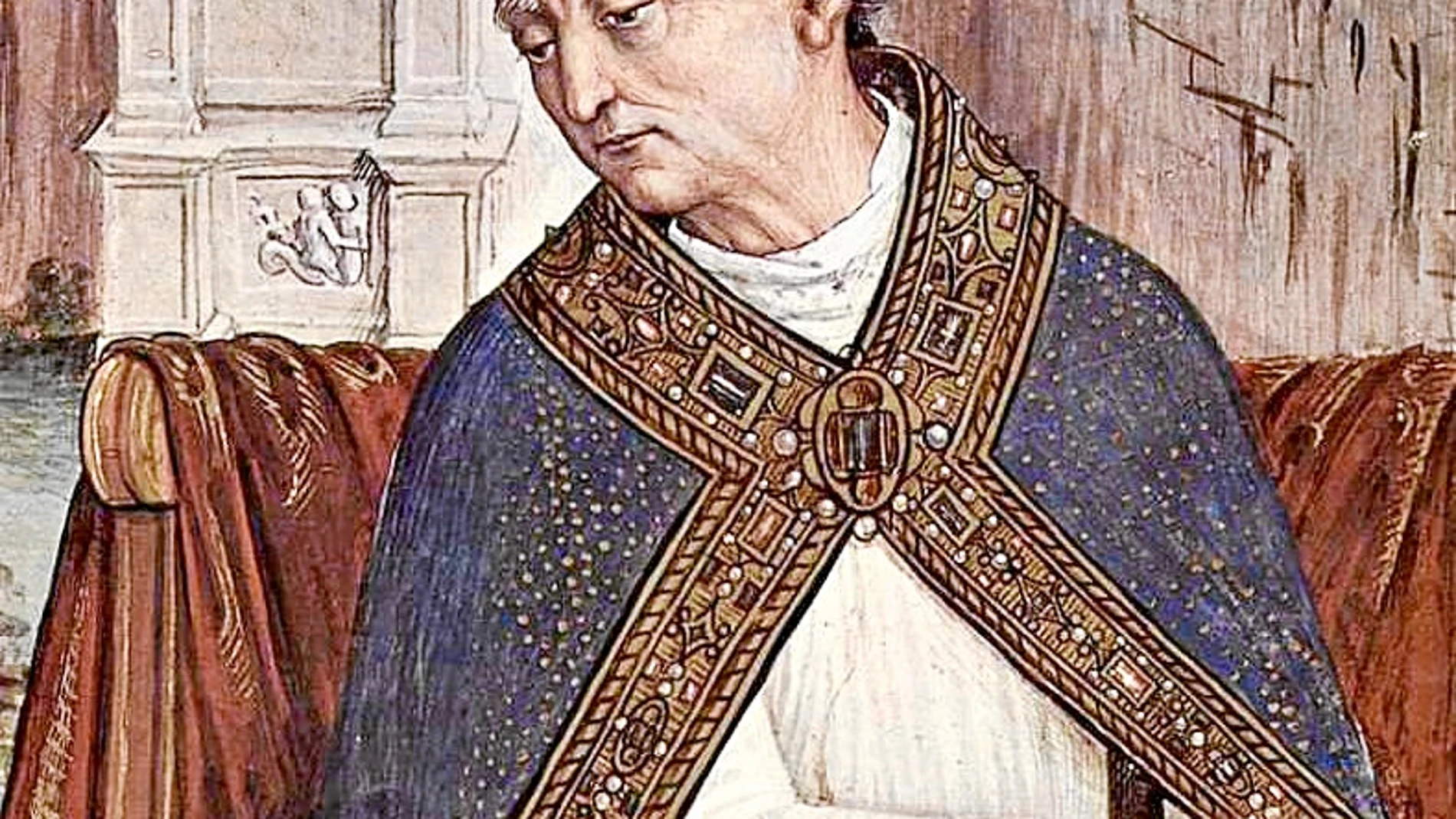 Pío II, pintado por Pinturicchio, falleció por la peste bubónica en 1464