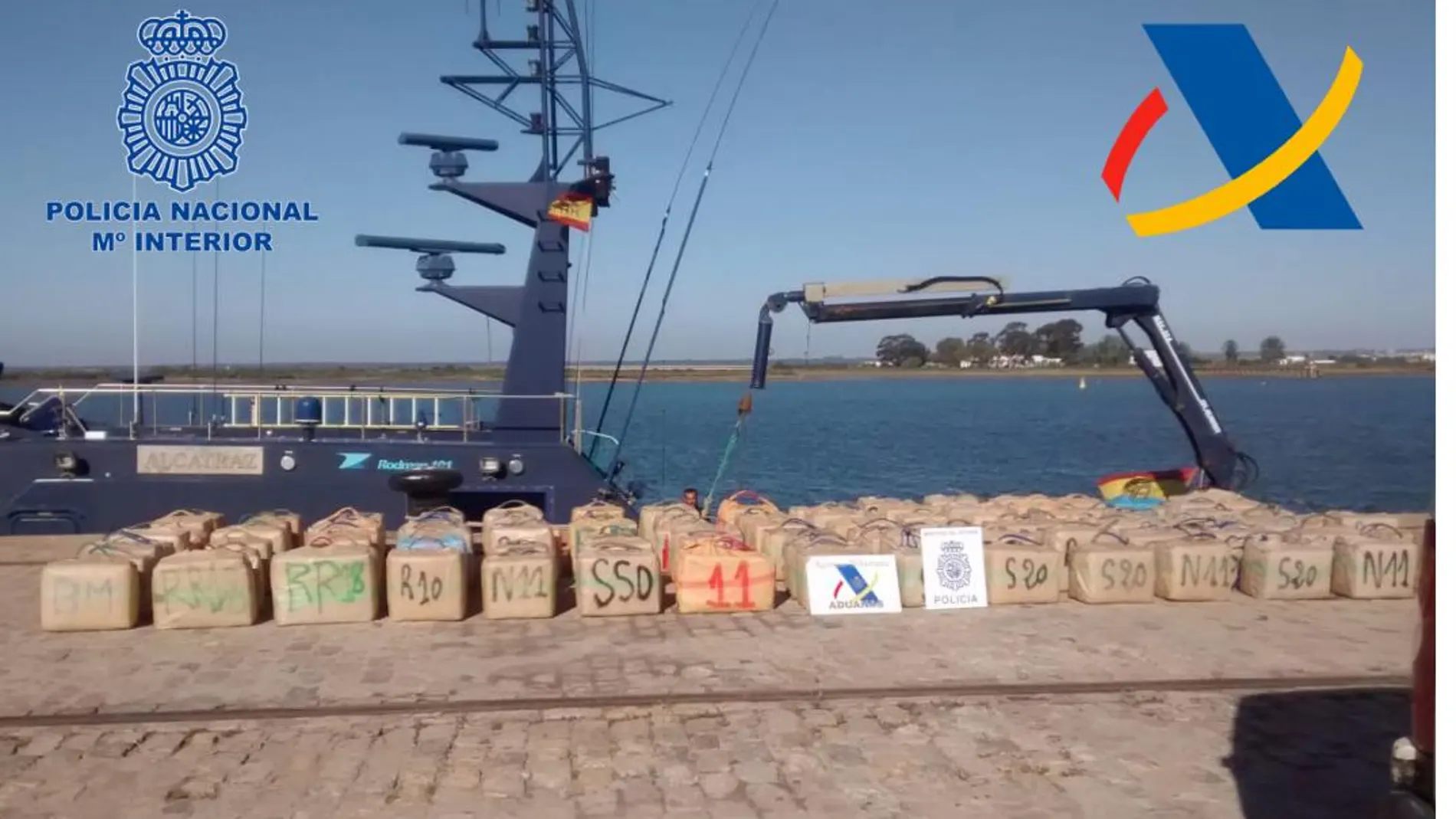 Aprehendidas más de seis toneladas de hachís en las costas de Huelva